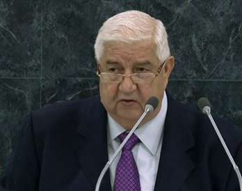 وليد المعلم المعلم: لا حرب أهلية في سورية بل حرب ضد الارهاب