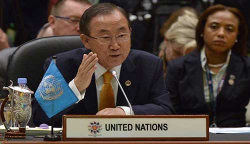 بان كي مون يؤكد سعي الأمم المتحدة إلى عقد &rsquo;جنيف 2&rsquo; قبل نهاية العام