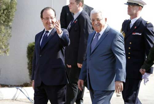 هولاند: ملتزمون بدولة فلسطينية.. وأمن &rsquo;اسرائيل&rsquo;