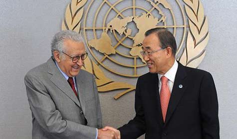 بان كي مون يجتمع بالإبراهيمي اليوم بان كي مون يجتمع بالإبراهيمي اليوم