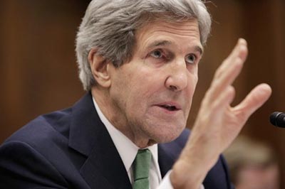 وزير الخارجية الأميركي جون كيري واشنطن قلقة من اعلان مصر ’الاخوان’ منظمة ارهابية