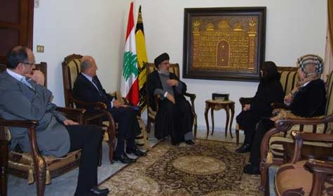 السيد نصر الله استقبل المناضلة جميلة بوحيرد&lrm;
