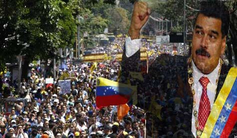 تظاهرات لأنصار حكومة مادورو ومعارضيها في كاركاس 