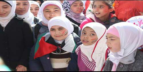 بالصور: تظاهرة مؤيدة للقيادة السورية في منطقة السيدة زينب (ع)