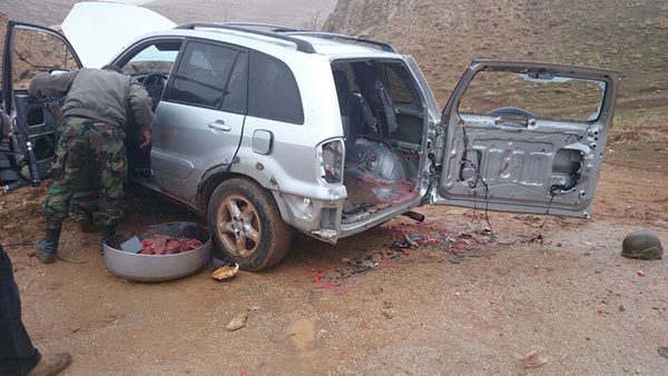 ضبط سيارة محمّلة بكمية كبيرة من المتفجرات شرقي بعلبك