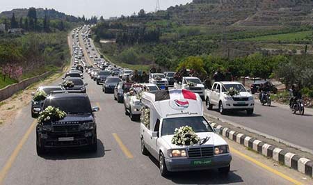 تشييع قائد قوى الدفاع الوطني باللاذقية هلال الأسد