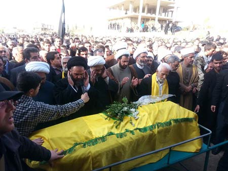 حزب الله وبلدة العين يشيعان الشهيد القاضي 