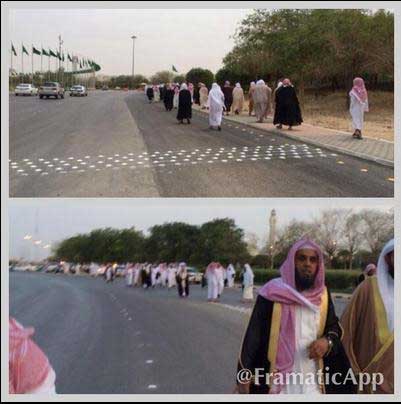 تجمهر دعاة سعوديين أمام الديوان الملكي رفضاً لرياضة البنات