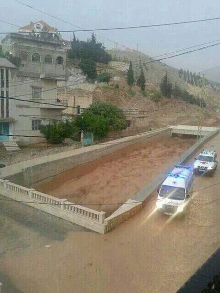الامطار الغزيرة تشكل سبلاً جارفاً في البقاع الشمالي 