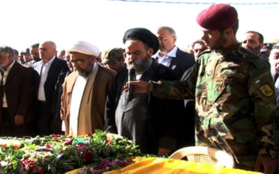 السيد فيصل الشكر يؤم الصلاة على حثمان الشهيد حزب الله وأهالي الخريبة شيعوا الشهيد علي عطا عباس