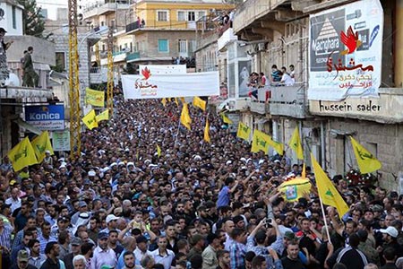 حزب الله يشيع الشهيد ابراهيم الحاج في مشغرة 