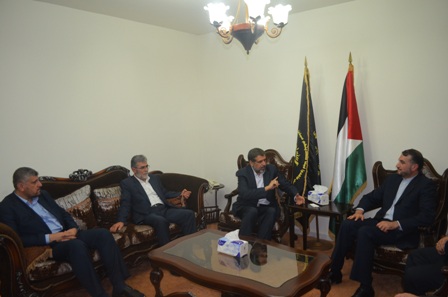 عبد اللهيان التقى وفد الفصائل الفلسطينية وبحث معه الاوضاع في ظل العدوان الصهيوني على غزة