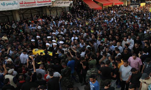 حزب الله يشيع الشهيد المجاهد علي حسين رضا في حاروف