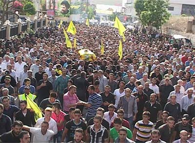 حزب الله يشيع الشهداء أخضر والعريبي والديراني واسماعيل