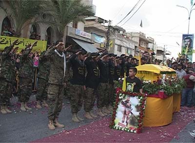 حزب الله يشيع الشهداء أخضر والعريبي والديراني واسماعيل