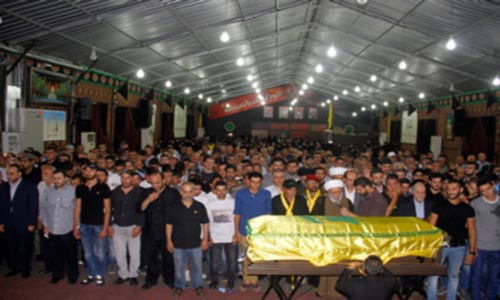 حزب الله يشيع الشهداء أخضر والعريبي والديراني واسماعيل