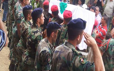قيادة الجيش وأهالي الحويش في عكار شيعوا الجندي أول الشهيد عبد الحميد نوح
