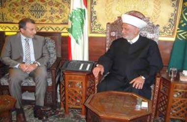 باسيل زار المفتي دريان للتهنئة