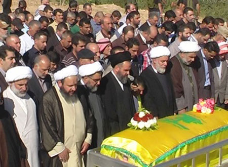 حزب الله شيع شهداء التصدي البطولي ﻻعتداء الجماعات التكفيرية على اﻻراضي اللبنانية