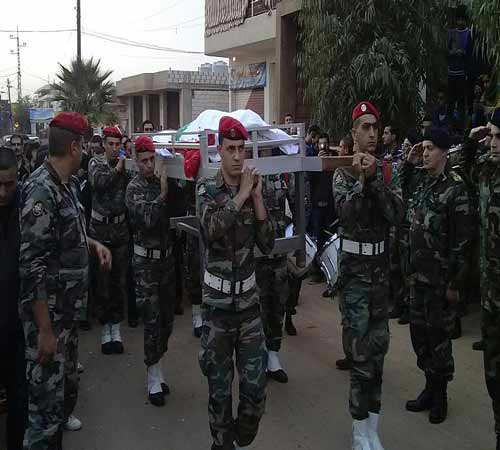 عرس وطني في لبنان لشهداء الجيش الستة في راس بعلبك