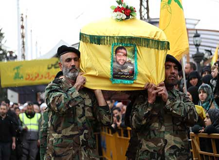 حزب الله وأهالي جبشيت شيعوا الشهيد المجاهد حسن  علي  فحص 