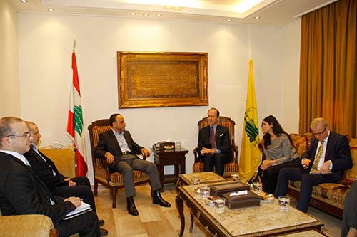 مسؤول العلاقات الدولية في حزب الله يستقبل مدير دائرة الشرق الأوسط وشمال أفريقيا في الخارجية الفرنسية