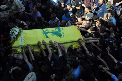 حزب الله شيّع الشهداء طهماز وطاهر وناصرالدين بحضور شعبي حاشد