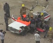 مناورة للدفاع المدني في صور خلال حفل بذكرى 15 شعبان وإنتصار تموز 