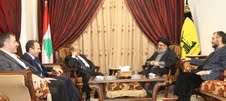 سماحة السيد نصر الله إستقبل العماد عون بحضور باسيل والخليل