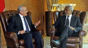 سليمان يبحث مع أنان موضوع المخطوفين اللبنانيين

