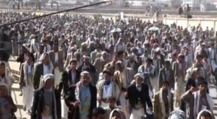 تظاهرة حاشدة في صعدة رفضاً للتدخلات الأميركية في شؤون اليمن