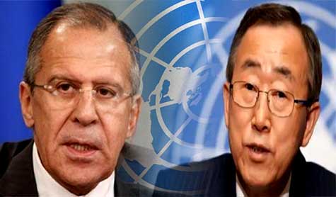 لقاء بين لافروف وبان كي مون