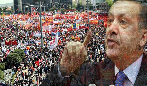 أردوغان يتوعد المتظاهرين باخلائهم من الميدان