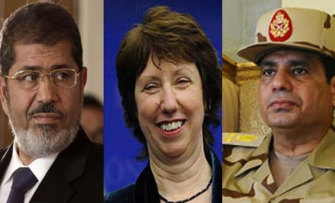 آشتون تلتقي مرسي وانصاره سيواصلون الاحتجاج