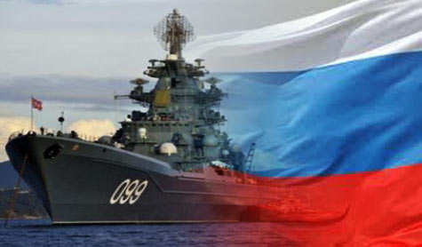 الطراد الصاروخي الروسي &rsquo;بطرس الأكبر&rsquo; في المتوسط 