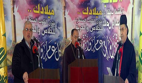 حزب الله يحتفل مع المسيحيين بالميلاد المجيد في الجنوب