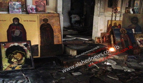 هذا ما خلفه التكفيريون من دمار في دير معلولا 
