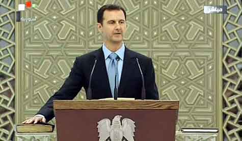 الأسد يؤدي اليمين الدستورية لولاية ثالثة