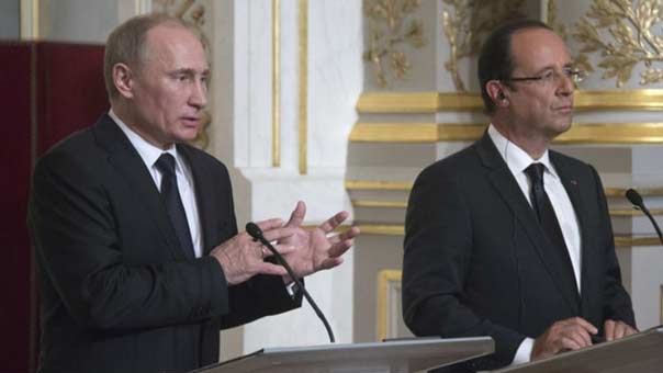 هولاند لبوتين: الغرب وروسيا يجب ان يتجنبا قيام &rsquo;جدران جديدة&rsquo; تفصل بينهما