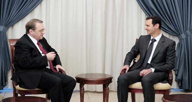 الرئيس الاسد التقى بوغدانوف:  نتعاطى بايجابية مع جهود روسيا لايجاد حل للازمة 