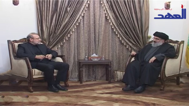 السيد نصر الله بحث مع لاريجاني التطورات السياسية في المنطقة عموماً ولبنان خصوصاً