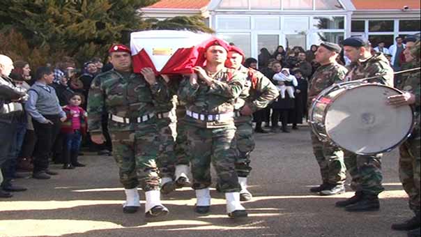 الجيش اللبناني شيع الشهداء وهبة ودني وأمهز