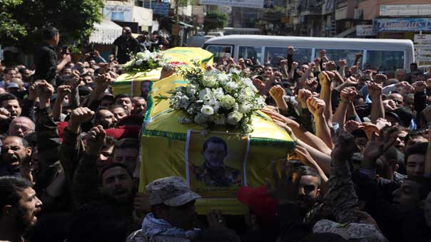 حزب الله شيّع الشهداء طهماز وطاهر وناصرالدين بحضور شعبي حاشد