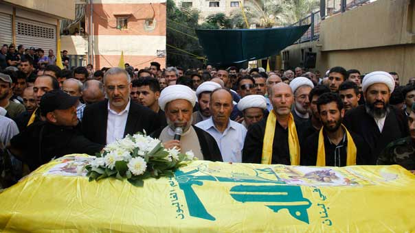 حزب الله وجمهور المقاومة شيعوا الشهداء المقداد ونورالدين والموسوي