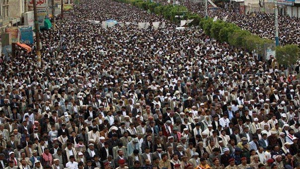 تظاهرة حاشدة في صنعاء &rsquo;رفضاً لمشروع الاستعمار السعودي وجرائمه وحصاره&rsquo;