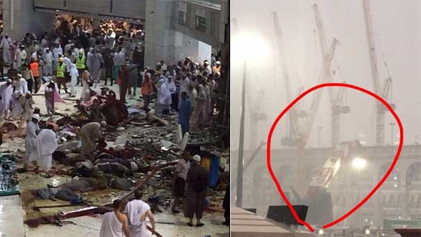 عشرات الضحايا جراء سقوط رافعة حديدية في الحرم المكي الشريف