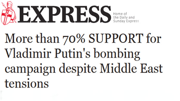 &rsquo;ديلي إكسبرس&rsquo;: 70 % من البريطانيبن يؤيدون الضربات الروسية في سوريا