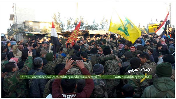 مشهد مهيب لاستقبال أهالي نبّل والزهراء طلائع الجيش السوري وحلفائه - مصوّر