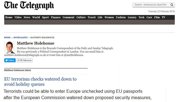 &rsquo;التلغراف&rsquo; تسلط الضوء على سهولة دخول الإرهابيين إلى أوروبا