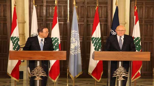 بان كي مون في بيروت: المجتمع الدولي مستعد لدعم لبنان